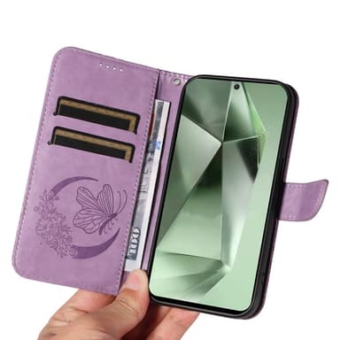 Til Samsung Galaxy S24 FE Etui Stand Tegnebog Etui Sommerfuglemønster