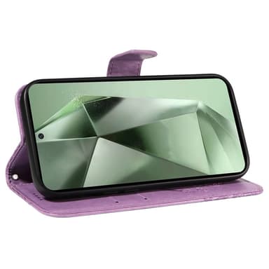 Til Samsung Galaxy S24 FE Etui Stand Tegnebog Etui Sommerfuglemønster