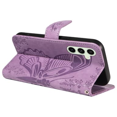 Til Samsung Galaxy S24 FE Etui Stand Tegnebog Etui Sommerfuglemønster