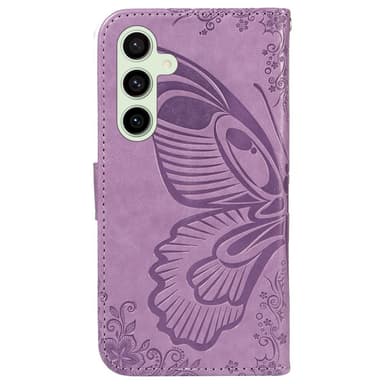 Til Samsung Galaxy S24 FE Etui Stand Tegnebog Etui Sommerfuglemønster