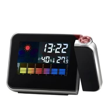 LED Projektor Vækkeur med Vejrstation / Kalender