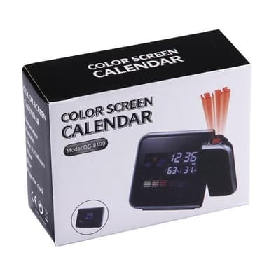 LED Projektor Vækkeur med Vejrstation / Kalender