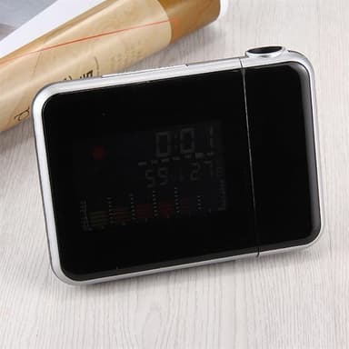 LED Projektor Vækkeur med Vejrstation / Kalender
