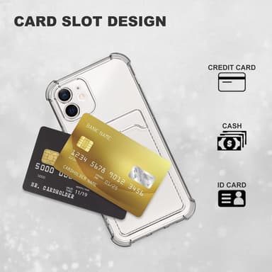 iPhone 12 cover med kortholder TPU gennemsigtig