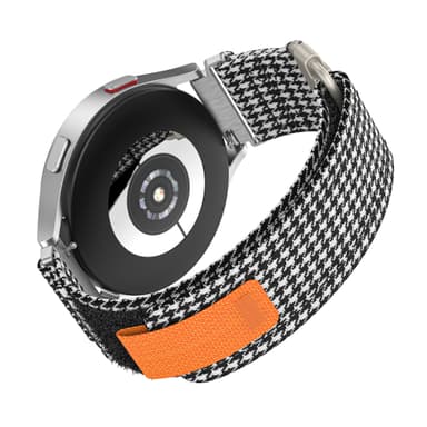 20 mm lærredsurrem til Samsung Galaxy Watch Active 1/2, Galaxy Watch 4 Sort + Hvid