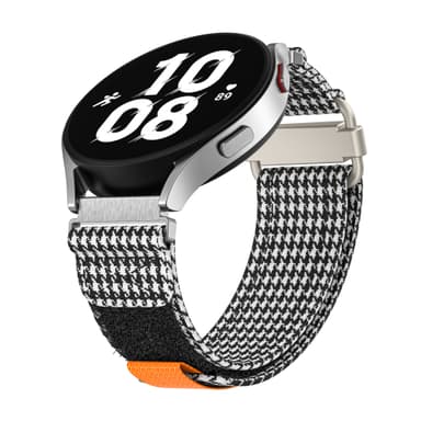 20 mm lærredsurrem til Samsung Galaxy Watch Active 1/2, Galaxy Watch 4 Sort + Hvid