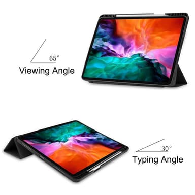 iPad 12.9"" Pro 2021 Trifoldet Stand Tabletetui Cover - Sort