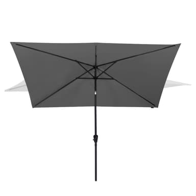 VONROC Premium Stangparasol Rapallo 200x300cm - inkl. overtræk - rektanglær | Grå
