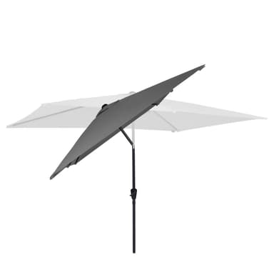 VONROC Premium Stangparasol Rapallo 200x300cm - inkl. overtræk - rektanglær | Grå