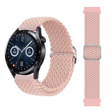 Nylon urrem Nylon kompatibel med Huawei, Xiaomi, Garmin, Samsung 22mm Lyserød