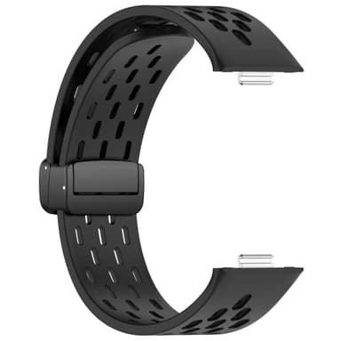 Åndbar silikonerem med magnetisk spænde til Huawei Watch Fit 3 Sort