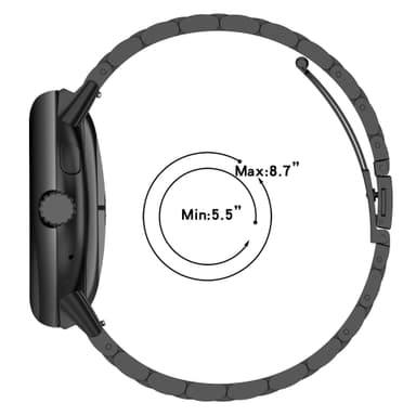 Urrem i rustfrit stål til Google Pixel Watch 3 Sort 45 mm