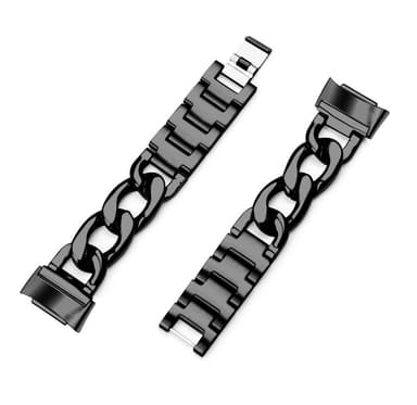 Urrem kompatibel med Fitbit Charge 3/4 Stainless Steel Black