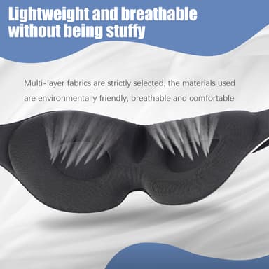 3D sovemaske med tilbehør Sort
