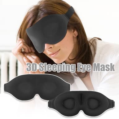 3D sovemaske med tilbehør Sort