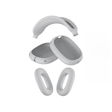 Ørepuder, beskyttende skal og hovedbøjlepude til Airpods Max hovedtelefoner Lysegrå