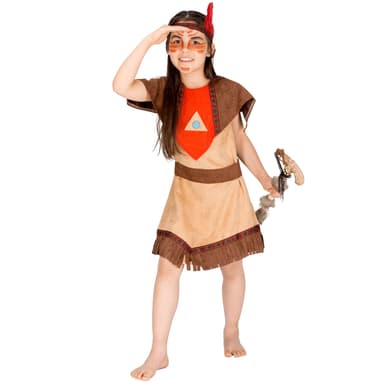 Indianerpigen Shania børnekostume - 104 (3-5y)
