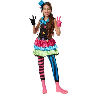 Pigekostume Crazy New Wave Clown - 104 (3-4y)