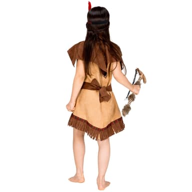 Indianerpigen Shania børnekostume - 128 (8-10y)