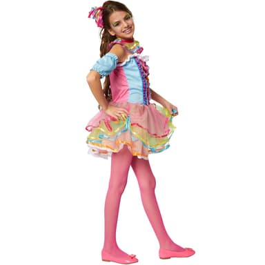 Neon Rainbow girl børnekostume - 152 (11-12y)