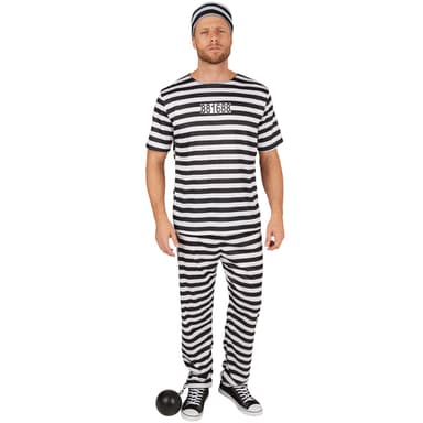 Fængselsindsat kostume mand - M