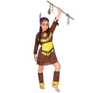Indianerpigen Eagle Eye børnekostume - 116 (5-7y)