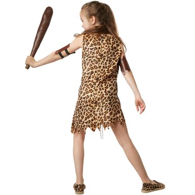 Smart stenalderpige børnekostume - 152 (11-12y)