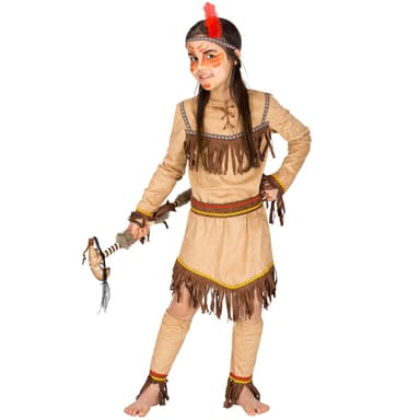 Indianerpigen Kvikke Odder kostume - 152 (12-14y)