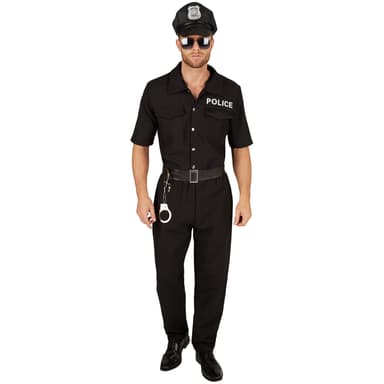 Politibetjent kostume mand - XL