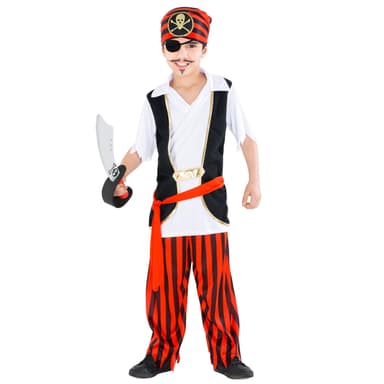 Kaptajn pirat børnekostume - 140 (9-10y)