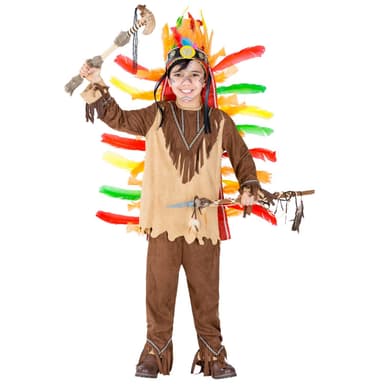 Indianeren Lille Sioux kostume - 140 (10-12y)