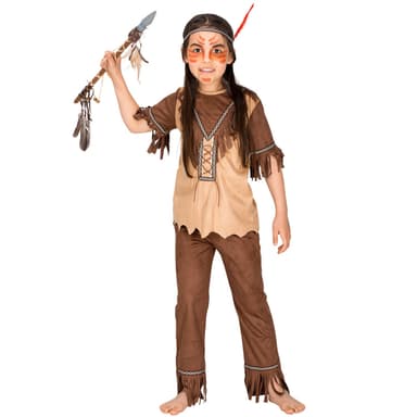 Indianerpigen Røde Duehøg kostume - 128 (8-10y)