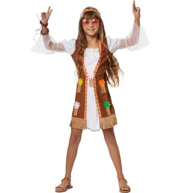 Groovy Hippie børnekostume - 116 (5-6y)