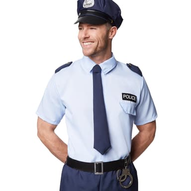 Politibetjent kostume mand - XXL