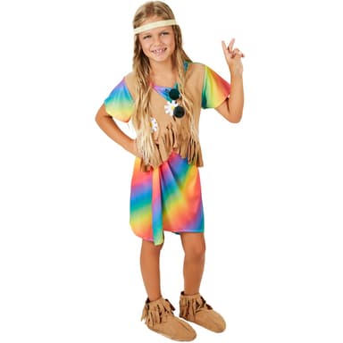 Blomsterbarn børnekostume - 104 (3-4y)