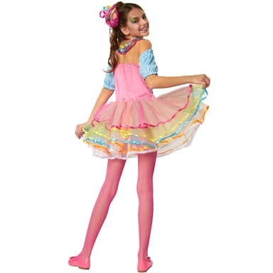 Neon Rainbow girl børnekostume - 140 (9-10y)