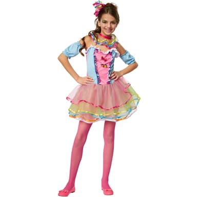 Neon Rainbow girl børnekostume - 140 (9-10y)