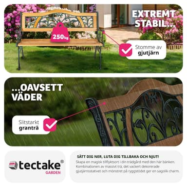 Havebænk Kathi 124x60x83cm - brun