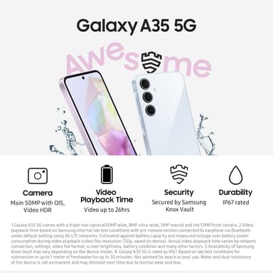 Samsung Galaxy A35 5G smartphone 8/256GB (lilla)