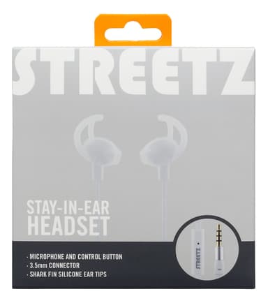 E120 Stayinear headset 1button remote 3.5mm mic white