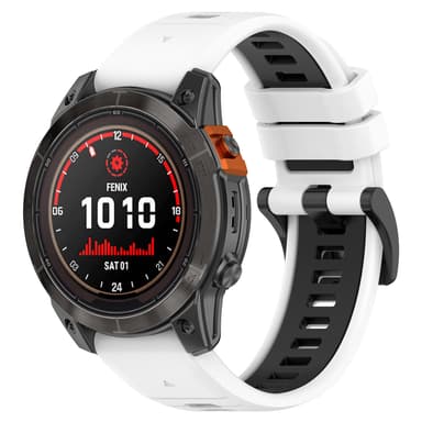 Hurtig-release horisontale linjer Tofarvet armbåndsurrem til Garmin Fenix Sennep 26 mm