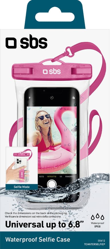 SBS 6,8" universalt vandtæt etui (pink)
