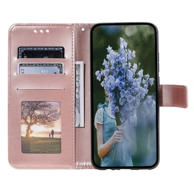 SKALO Samsung A55 5G Mandala Flip Cover - Rosa guld