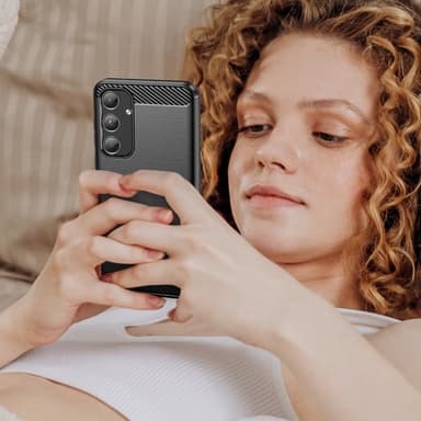 SKALO Samsung A55 5G Armor Carbon Stødsikker TPU-cover - Sort