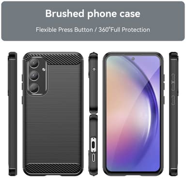 SKALO Samsung A55 5G Armor Carbon Stødsikker TPU-cover - Sort