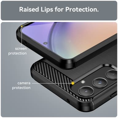 SKALO Samsung A55 5G Armor Carbon Stødsikker TPU-cover - Sort