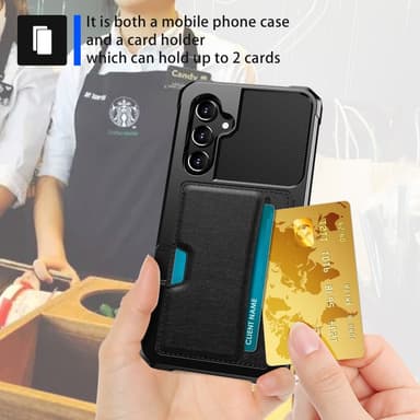 SKALO Samsung A55 5G Stødsikker cover med pung - Sort