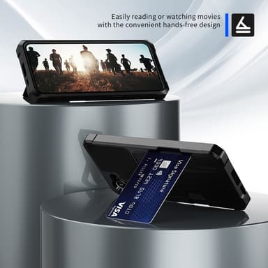 SKALO Samsung A55 5G Stødsikker cover med pung - Sort