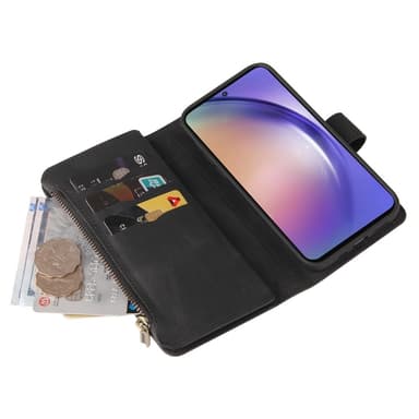 SKALO Samsung A55 5G Big Wallet 17-RUM Pungetui - Sort