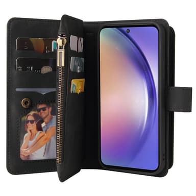 SKALO Samsung A55 5G Big Wallet 17-RUM Pungetui - Sort